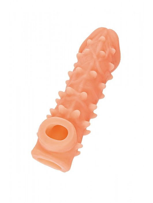 Телесная закрытая насадка с пупырышками Cock Sleeve Size L - 17,6 см. - KOKOS - в Комсомольске-на-Амуре купить с доставкой