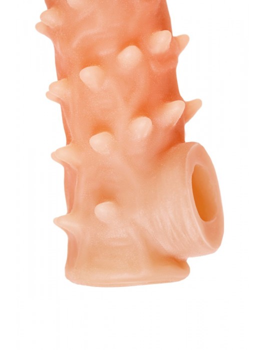 Телесная закрытая насадка с пупырышками Cock Sleeve Size L - 17,6 см. - KOKOS - в Комсомольске-на-Амуре купить с доставкой