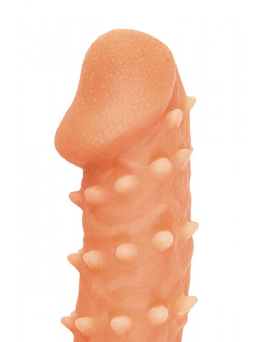 Телесная закрытая насадка с пупырышками Cock Sleeve Size L - 17,6 см. - KOKOS - в Комсомольске-на-Амуре купить с доставкой