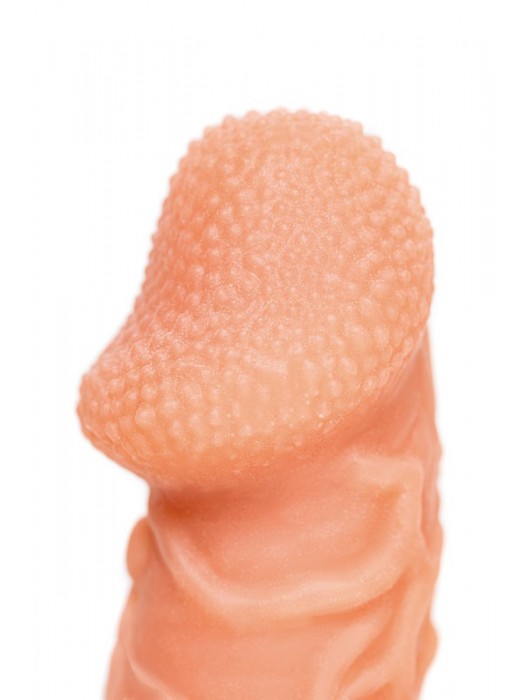 Телесная закрытая насадка с венками Cock Sleeve Size S - 13,8 см. - KOKOS - в Комсомольске-на-Амуре купить с доставкой