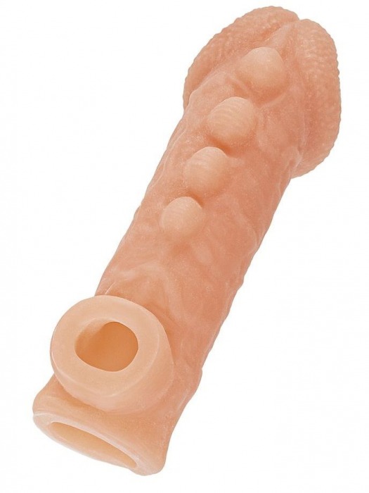 Телесная закрытая насадка с шишечками Cock Sleeve Size S - 13,8 см. - KOKOS - в Комсомольске-на-Амуре купить с доставкой