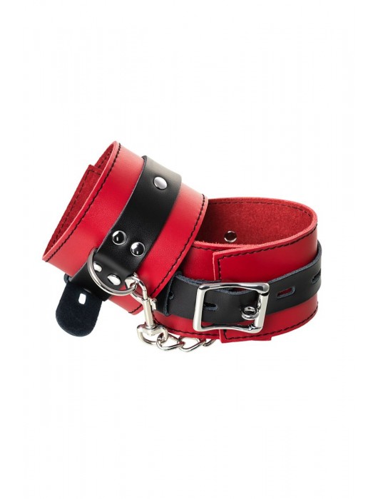 Красно-черные оковы на ноги из кожи - ToyFa - купить с доставкой в Комсомольске-на-Амуре