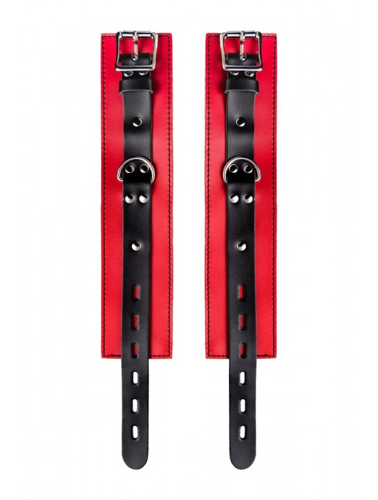 Красно-черные оковы на ноги из кожи - ToyFa - купить с доставкой в Комсомольске-на-Амуре