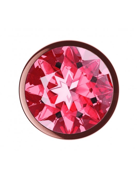Пробка цвета розового золота с малиновым кристаллом Diamond Ruby Shine L - 8,3 см. - Lola Games - купить с доставкой в Комсомольске-на-Амуре