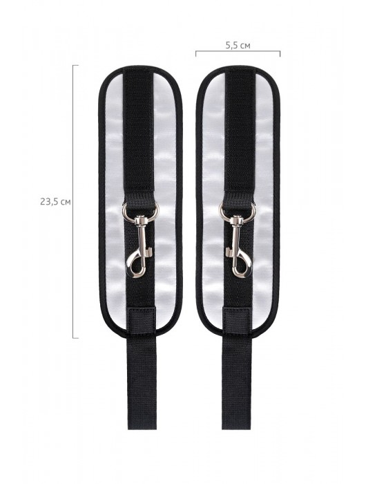 Серебристо-черные наручники Anonymo - ToyFa - купить с доставкой в Комсомольске-на-Амуре