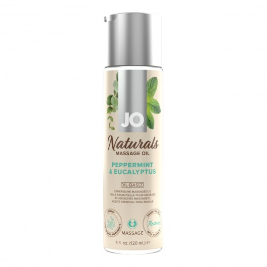 Массажное масло с ароматом перечной мяты и эвкалипта JO Naturals Peppermint   Eucalyptus - 120 мл. - System JO - купить с доставкой в Комсомольске-на-Амуре