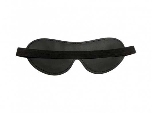 Черная лаковая маска на глаза из эко-кожи - БДСМ Арсенал - купить с доставкой в Комсомольске-на-Амуре