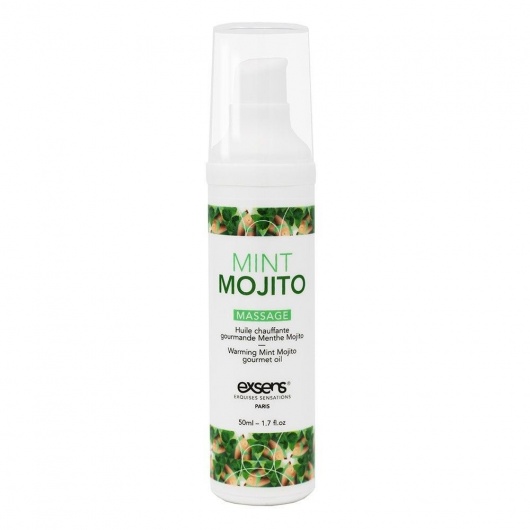 Разогревающее массажное масло с ароматом мохито Gourmet Mint Mojito - 50 мл. - Exsens - купить с доставкой в Комсомольске-на-Амуре