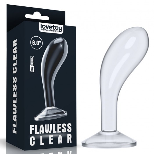 Прозрачный стимулятор простаты Flawless Clear Prostate Plug - 15 см. - Lovetoy - в Комсомольске-на-Амуре купить с доставкой