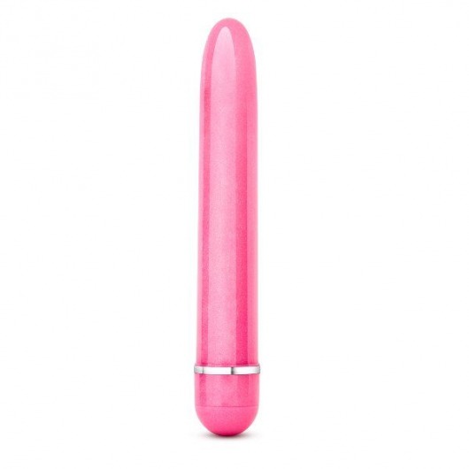 Розовый тонкий классический вибратор Slimline Vibe - 17,8 см. - Blush Novelties