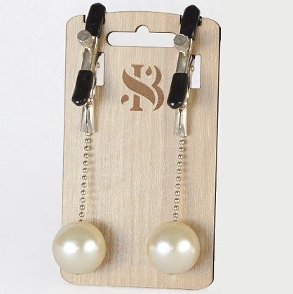 Зажимы на соски с бусинами под жемчуг Pearl - Sitabella - купить с доставкой в Комсомольске-на-Амуре