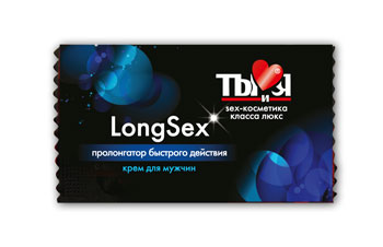 Пролонгирующий крем LongSex в одноразовой упаковке - 1,5 гр. - Биоритм - купить с доставкой в Комсомольске-на-Амуре