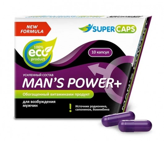 Возбуждающее средство для мужчин Mans Power plus - 10 капсул (0,35 гр.) +1 в подарок - SuperCaps - купить с доставкой в Комсомольске-на-Амуре