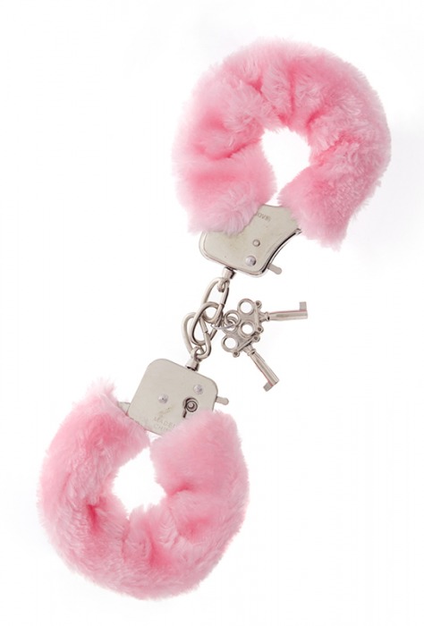 Металлические наручники с розовой меховой опушкой METAL HANDCUFF WITH PLUSH PINK - Dream Toys - купить с доставкой в Комсомольске-на-Амуре