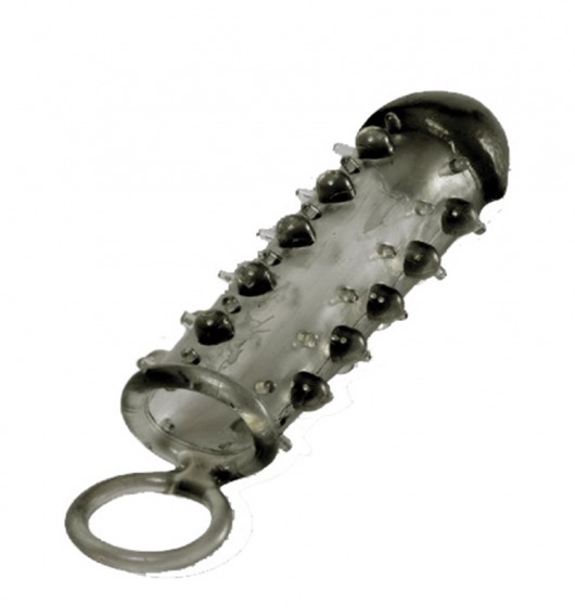 Дымчатая стимулирующая насадка с закрытой головкой SAMURAI PENIS SLEEVE BLACK - 14,5 см. - NMC - в Комсомольске-на-Амуре купить с доставкой