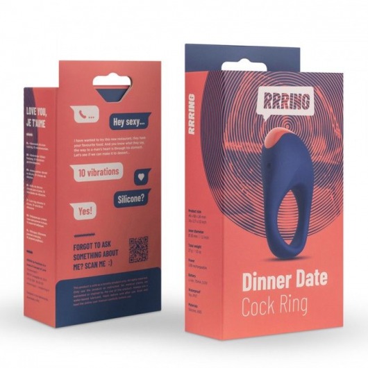 Синее эрекционное кольцо RRRING Dinner Date Cock Ring - FeelzToys - в Комсомольске-на-Амуре купить с доставкой