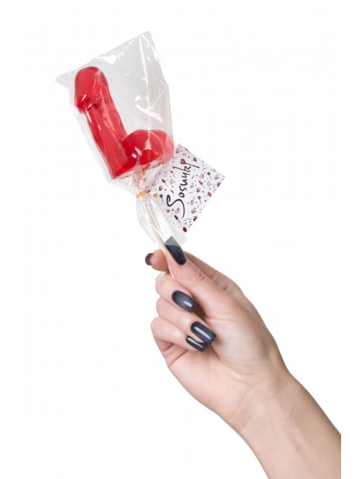 Красный леденец в форме фаллоса со вкусом виски - Sosuчki - купить с доставкой в Комсомольске-на-Амуре