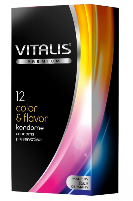 Цветные ароматизированные презервативы VITALIS PREMIUM color   flavor - 12 шт. - Vitalis - купить с доставкой в Комсомольске-на-Амуре