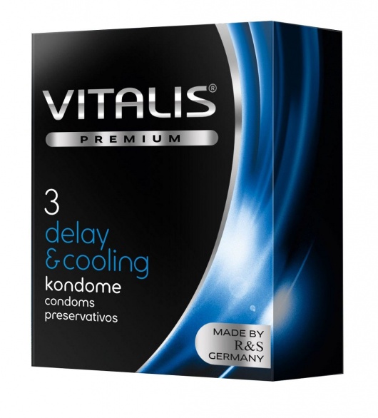 Презервативы VITALIS PREMIUM delay   cooling с охлаждающим эффектом - 3 шт. - Vitalis - купить с доставкой в Комсомольске-на-Амуре