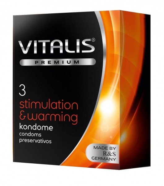 Презервативы VITALIS PREMIUM stimulation   warming с согревающим эффектом - 3 шт. - Vitalis - купить с доставкой в Комсомольске-на-Амуре