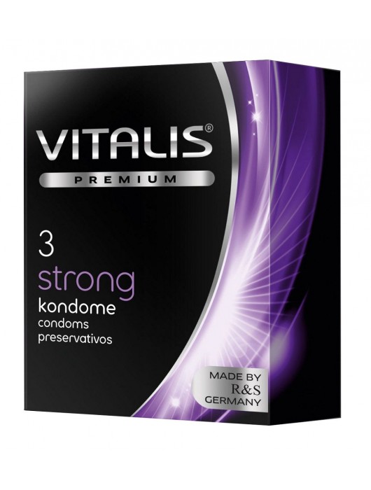 Презервативы с утолщенной стенкой VITALIS PREMIUM strong - 3 шт. - Vitalis - купить с доставкой в Комсомольске-на-Амуре