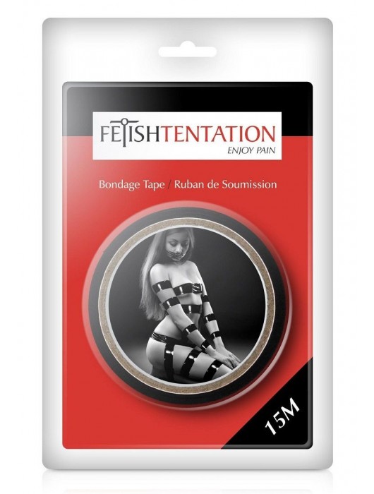 Черный скотч для фиксации - 15 м. - Fetish Tentation - купить с доставкой в Комсомольске-на-Амуре
