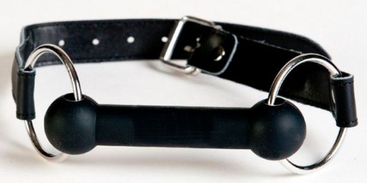 Чёрный кляп-трензель на кожаных ремешках - ToyFa - купить с доставкой в Комсомольске-на-Амуре
