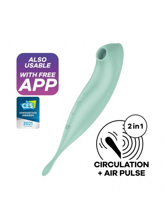 Мятный вибромассажер Twirling Pro+ - Satisfyer