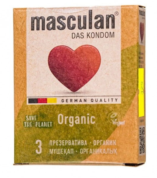 Экологически чистые презервативы Masculan Organic - 3 шт. - Masculan - купить с доставкой в Комсомольске-на-Амуре