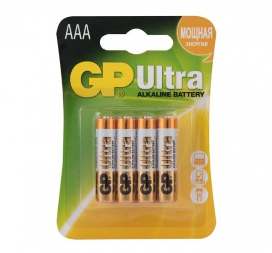 Батарейки алкалиновые GP Ultra Alkaline 24А AАA/LR03 - 4 шт. - Элементы питания - купить с доставкой в Комсомольске-на-Амуре