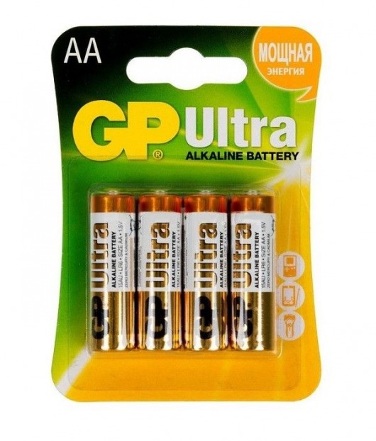 Батарейки алкалиновые GP Ultra Alkaline AA/LR6 - 4 шт. - Элементы питания - купить с доставкой в Комсомольске-на-Амуре