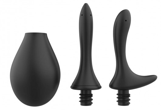 Черный анальный душ Nexus Anal Douche Set с 2 сменными насадками - Nexus Range - купить с доставкой в Комсомольске-на-Амуре