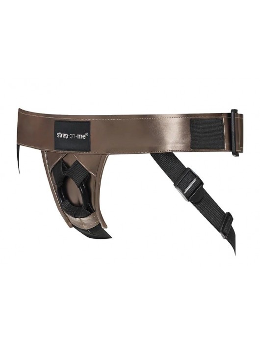 Бронзовый пояс для насадок Curious Harness - Strap-on-me - купить с доставкой в Комсомольске-на-Амуре