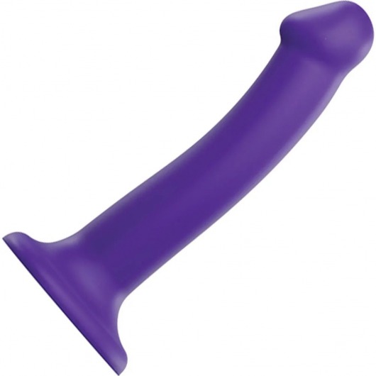 Фиолетовый фаллоимитатор-насадка Strap-On-Me Dildo Dual Density size M - 18 см. - Strap-on-me - купить с доставкой в Комсомольске-на-Амуре