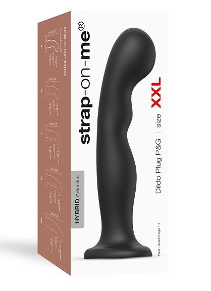 Черная насадка Strap-On-Me Dildo Plug P G size XXL - Strap-on-me - купить с доставкой в Комсомольске-на-Амуре