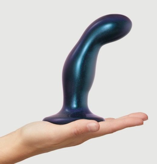 Темно-синяя насадка Strap-On-Me Dildo Plug Snaky size M - Strap-on-me - купить с доставкой в Комсомольске-на-Амуре