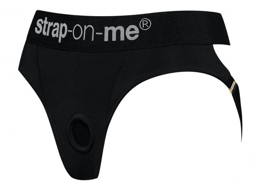 Черные трусики для насадок Heroine Lingerie Harness - size M - Strap-on-me - купить с доставкой в Комсомольске-на-Амуре