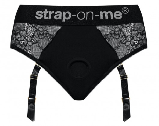 Черные трусики для насадок Diva Lingerie Harness - size M - Strap-on-me - купить с доставкой в Комсомольске-на-Амуре