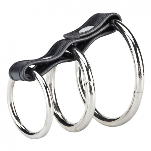 Хомут на пенис из трех металлических колец 3 RING GATES OF HELL - BlueLine - в Комсомольске-на-Амуре купить с доставкой