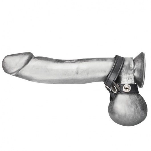 Разделитель мошонки из искусственной кожи на клепках 8 STYLE BALL DIVIDER - BlueLine - купить с доставкой в Комсомольске-на-Амуре