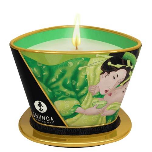 Массажная свеча Exotic Green Tea с ароматом зелёного чая - 170 мл. - Shunga - купить с доставкой в Комсомольске-на-Амуре