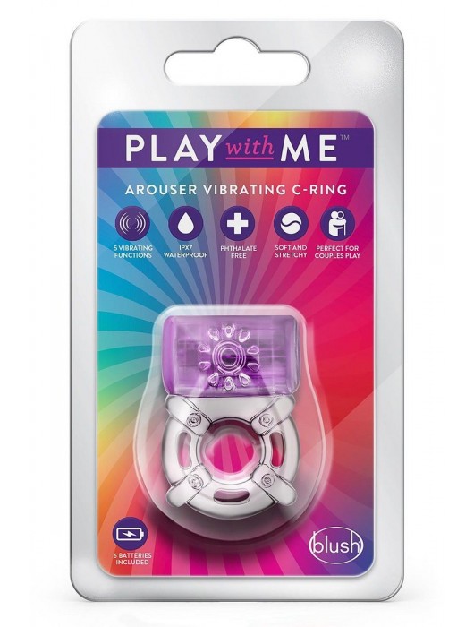 Фиолетовое эрекционное виброкольцо One Night Stand Vibrating C-Ring - Blush Novelties - в Комсомольске-на-Амуре купить с доставкой