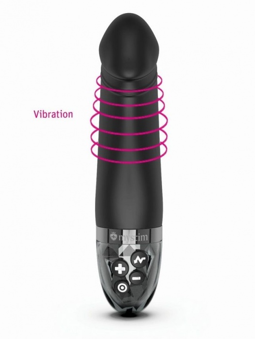 Черный вибратор с электростимуляцией Real Deal Neal - 16,5 см. - MyStim - купить с доставкой в Комсомольске-на-Амуре