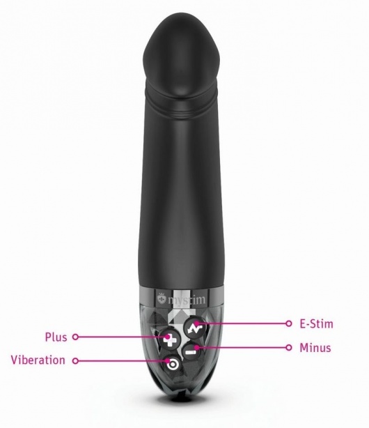 Черный вибратор с электростимуляцией Real Deal Neal - 16,5 см. - MyStim - купить с доставкой в Комсомольске-на-Амуре