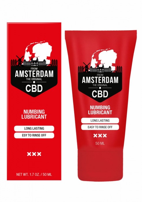 Пролонгирующий лубрикант Numbing CBD from Amsterdam - 50 мл. - Shots Media BV - купить с доставкой в Комсомольске-на-Амуре