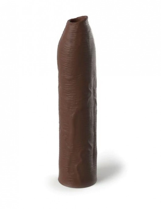 Коричневая насадка-удлинитель Uncut Silicone Penis Enhancer - 17,8 см. - Pipedream - в Комсомольске-на-Амуре купить с доставкой