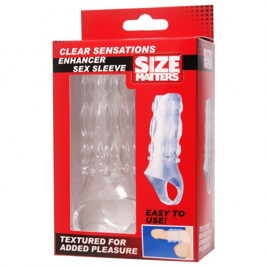 Насадка на пенис с кольцом для мошонки Clear Sensations Enhancer Sex Sleeve - 11,5 см. - XR Brands - в Комсомольске-на-Амуре купить с доставкой