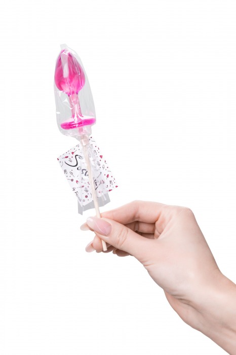 Розовый леденец  в форме анальной втулки со вкусом айриш крим - 29 гр. - Sosuчki - купить с доставкой в Комсомольске-на-Амуре