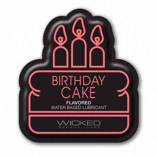 Лубрикант на водной основе со вкусом торта с кремом Wicked Aqua Birthday cake - 3 мл. - Wicked - купить с доставкой в Комсомольске-на-Амуре