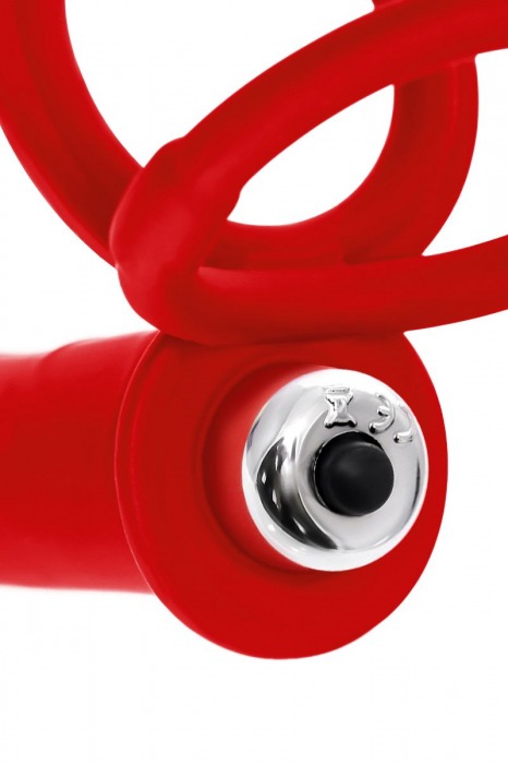 Красная насадка на пенис для двойного проникновения - 19 см. - ToyFa - купить с доставкой в Комсомольске-на-Амуре